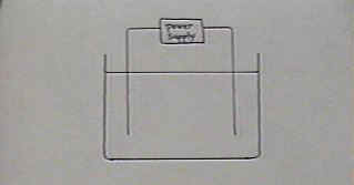 Diagram of electrolysis.